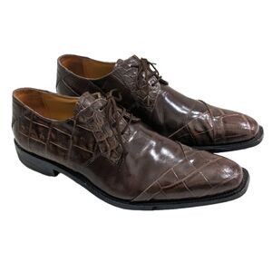 Fortune From Liberty men brown genuine leather alligator embossed formal shoes